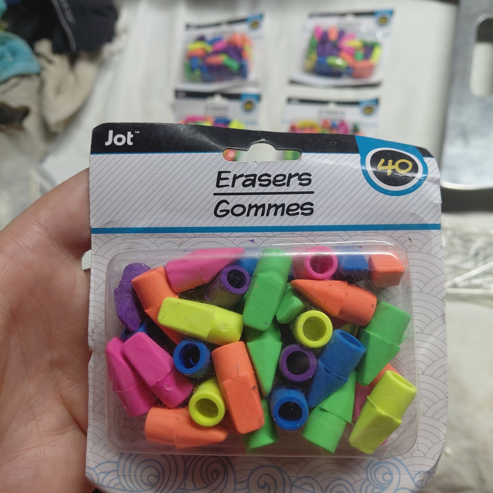 Jot Multicolor Pencil Erasers - 40 Pack
